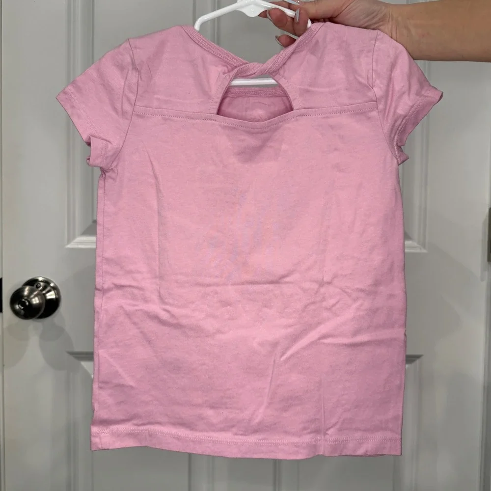 Carters Kid Girls Pink Root For Each Other‎ Floral Graphic Tee Shirt Size 5